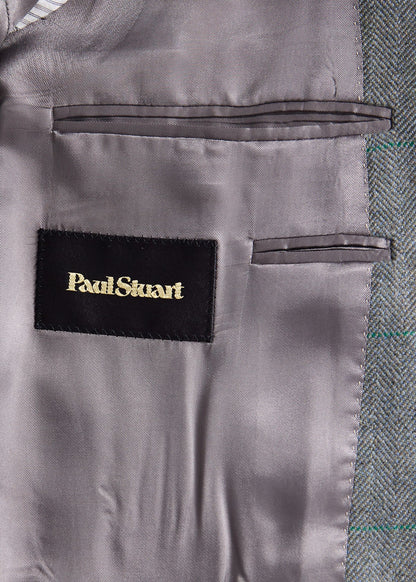 Cashmere Deco Herringbone Jacket Grey - Paul Stuart