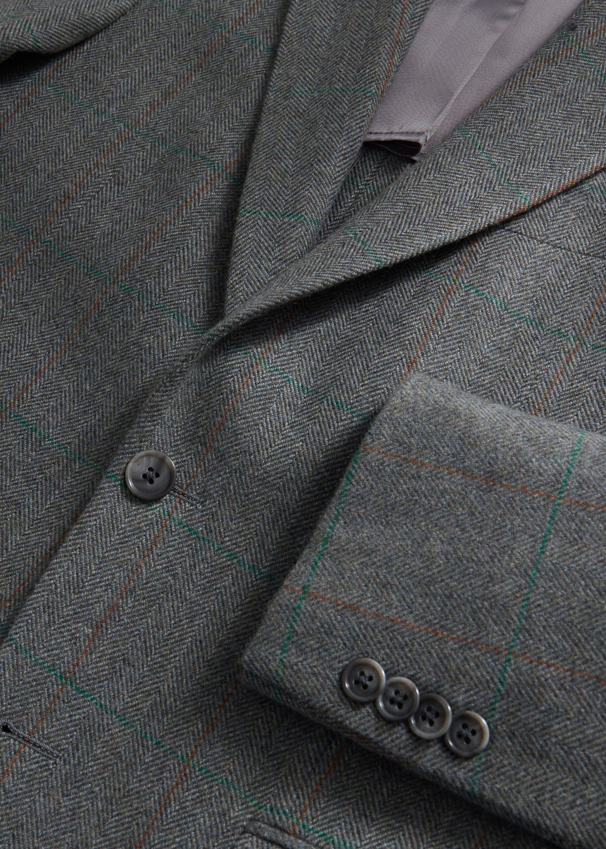Cashmere Deco Herringbone Jacket Grey - Paul Stuart