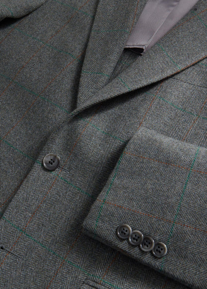 Cashmere Deco Herringbone Jacket Grey - Paul Stuart