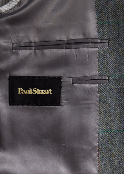 Cashmere Deco Herringbone Jacket Grey - Paul Stuart