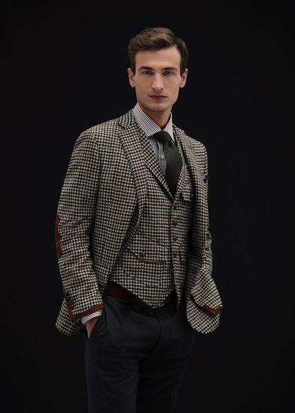 The Shetland Wool Highlander Jacket Black/White - Paul Stuart
