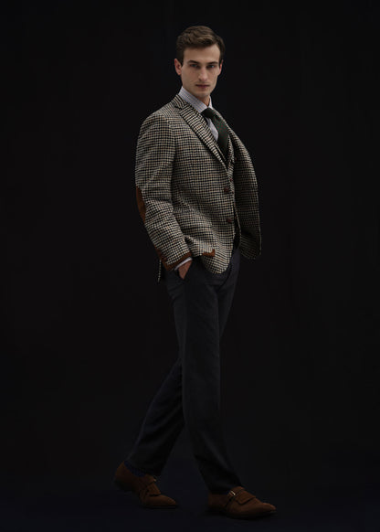 The Shetland Wool Highlander Jacket Black/White - Paul Stuart