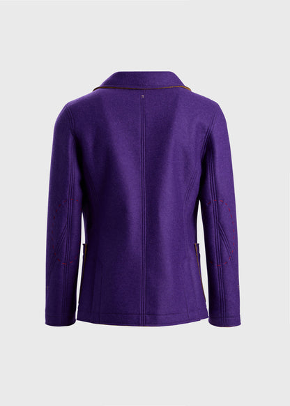 Wool Raw Edge Jacket Purple - Paul Stuart