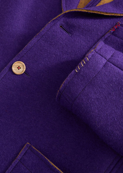 Wool Raw Edge Jacket Purple - Paul Stuart