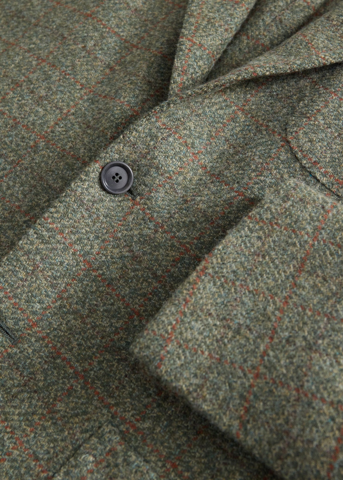 Cashmere & Wool Plaid Jacket Olive/Rust - Paul Stuart