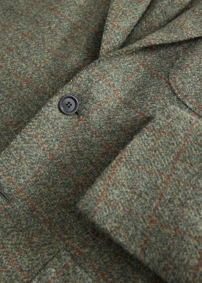 Cashmere & Wool Plaid Jacket Olive/Rust - Paul Stuart