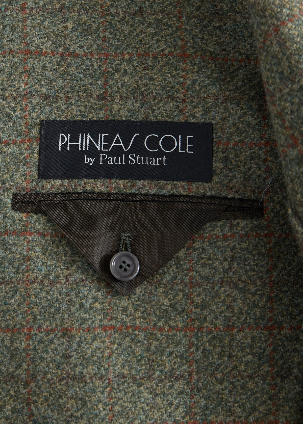 Cashmere & Wool Plaid Jacket Olive/Rust - Paul Stuart