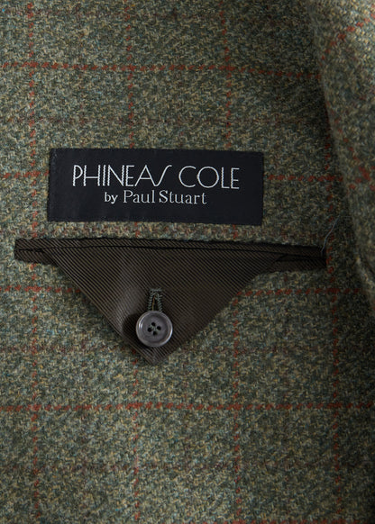 Cashmere & Wool Plaid Jacket Olive/Rust - Paul Stuart