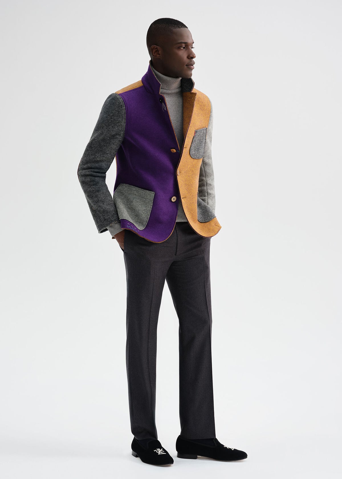 Colorblock Raw Edge Jacket Multi - Paul Stuart