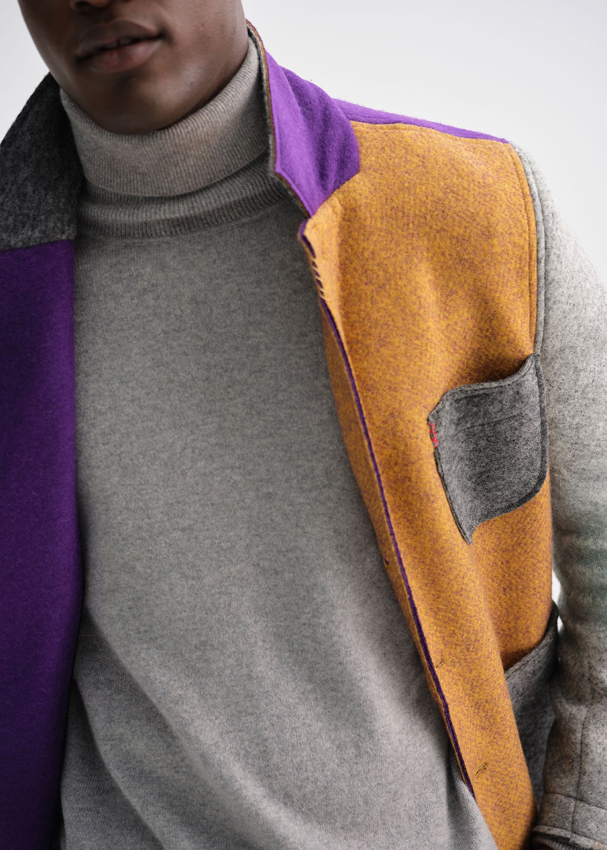 Colorblock Raw Edge Jacket Multi - Paul Stuart