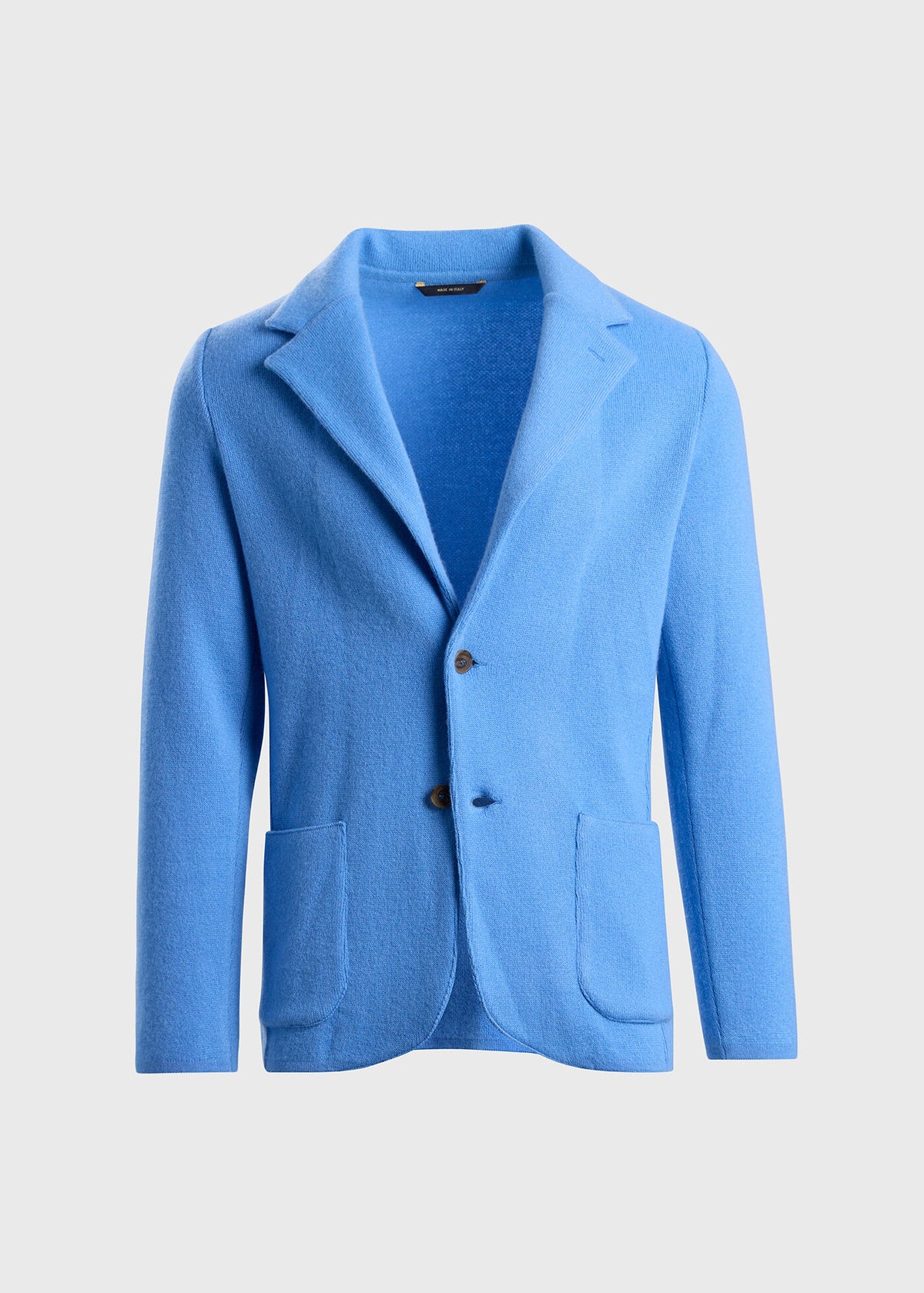 Single Breasted Knitted Cashmere Blazer Sky Blue - Paul Stuart