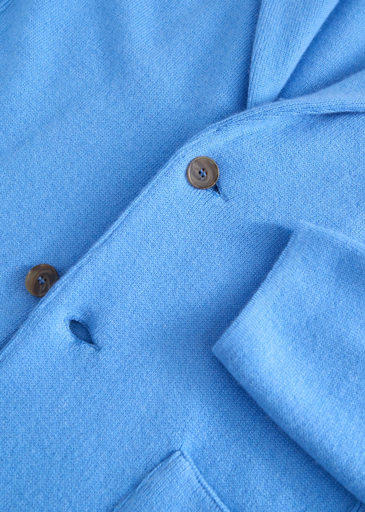 Single Breasted Knitted Cashmere Blazer Sky Blue - Paul Stuart