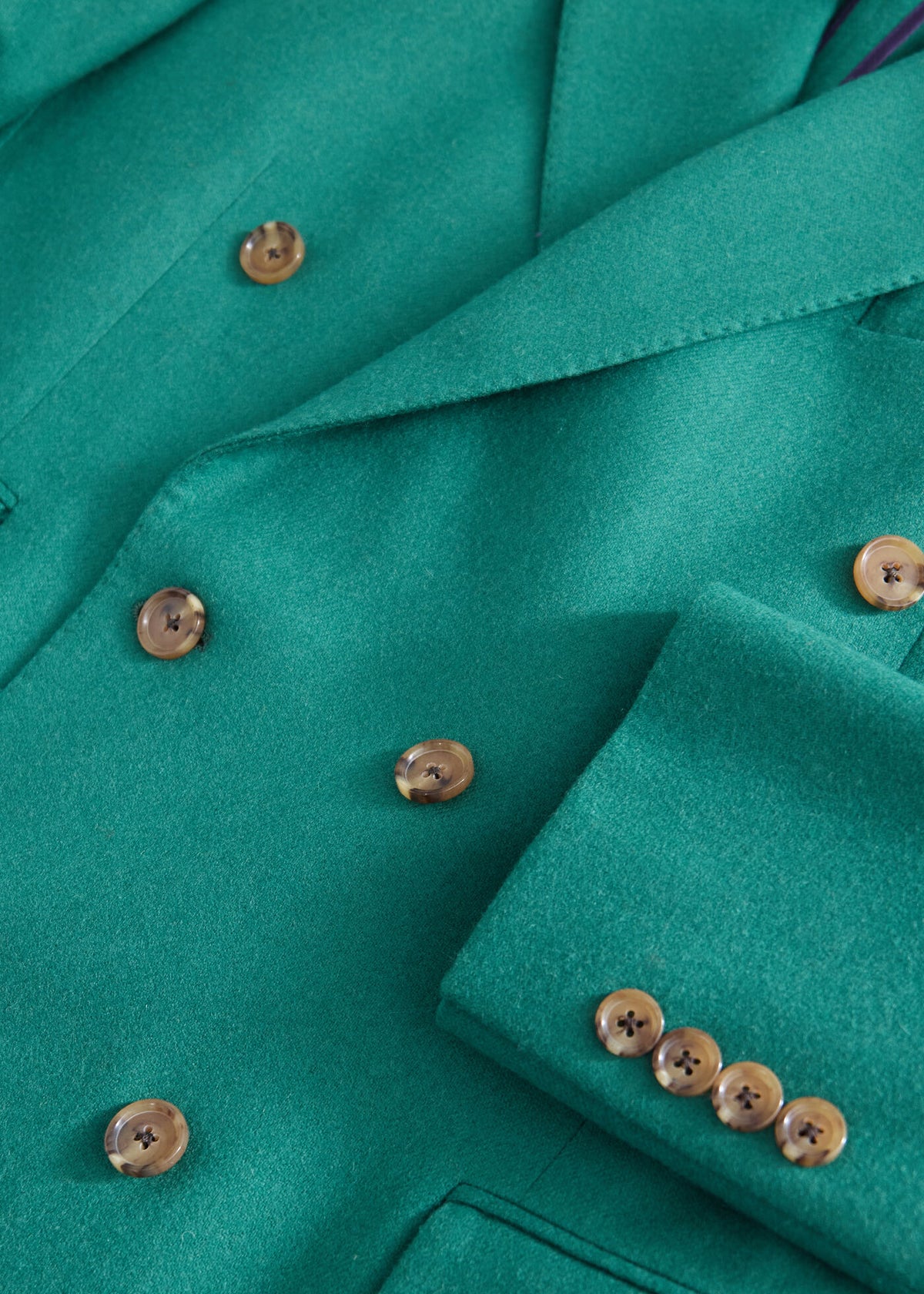 Double Breasted Wool Jacket Green - Paul Stuart