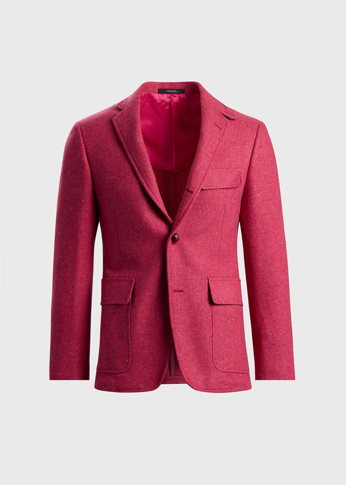 Tweed Jacket with Suede Finishing Raspberry - Paul Stuart