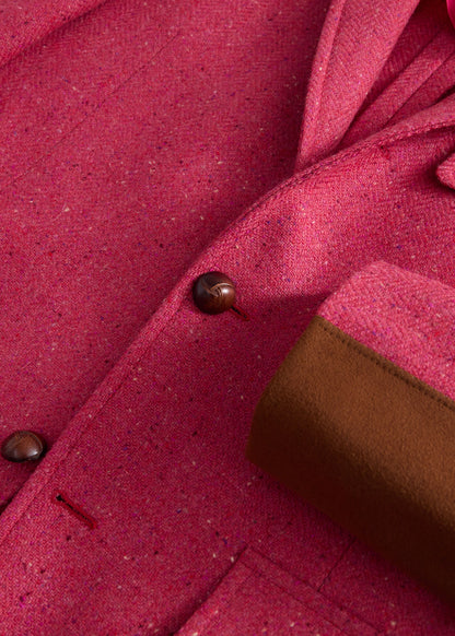 Tweed Jacket with Suede Finishing Raspberry - Paul Stuart