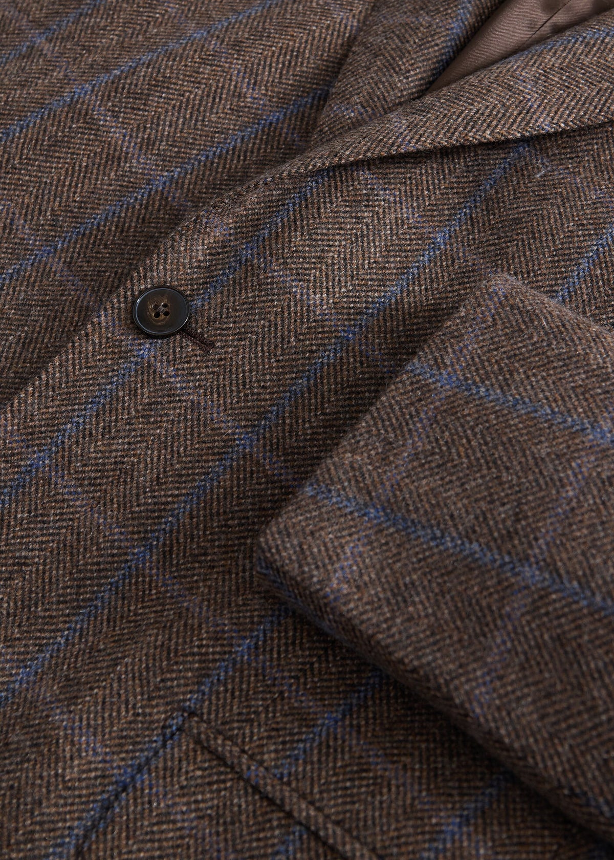 Cashmere Windowpane Jacket Brown/Blue - Paul Stuart