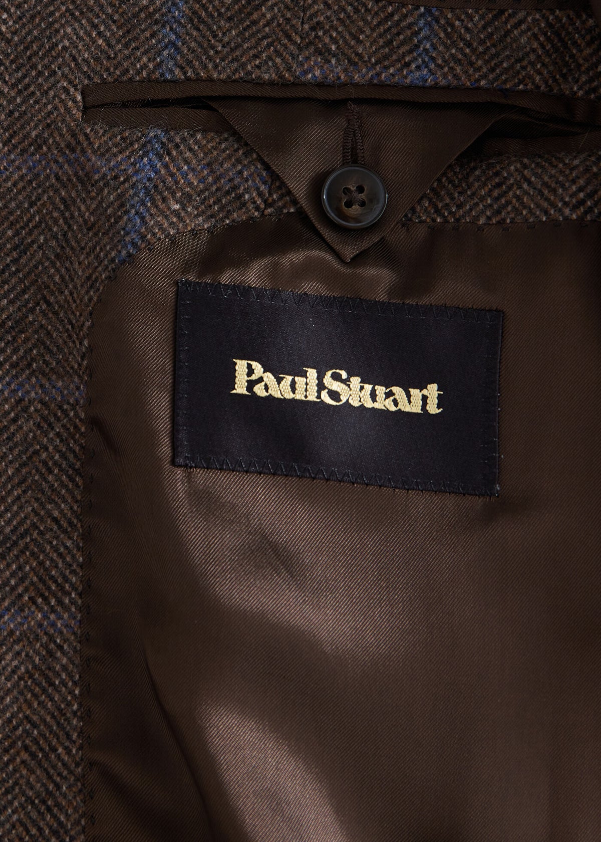 Cashmere Windowpane Jacket Brown/Blue - Paul Stuart