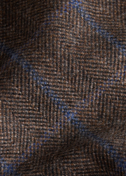 Cashmere Windowpane Jacket Brown/Blue - Paul Stuart