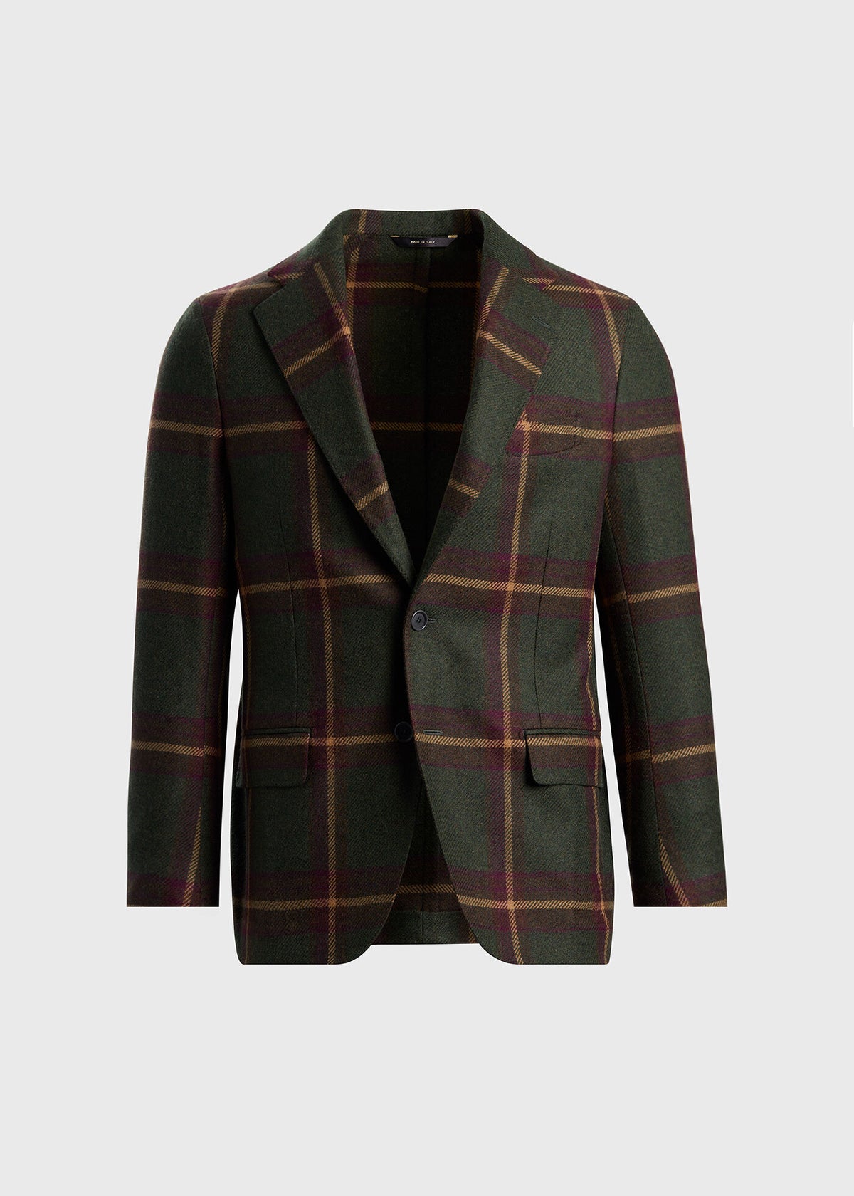 Oversized Plaid Jacket Green/Burgundy - Paul Stuart