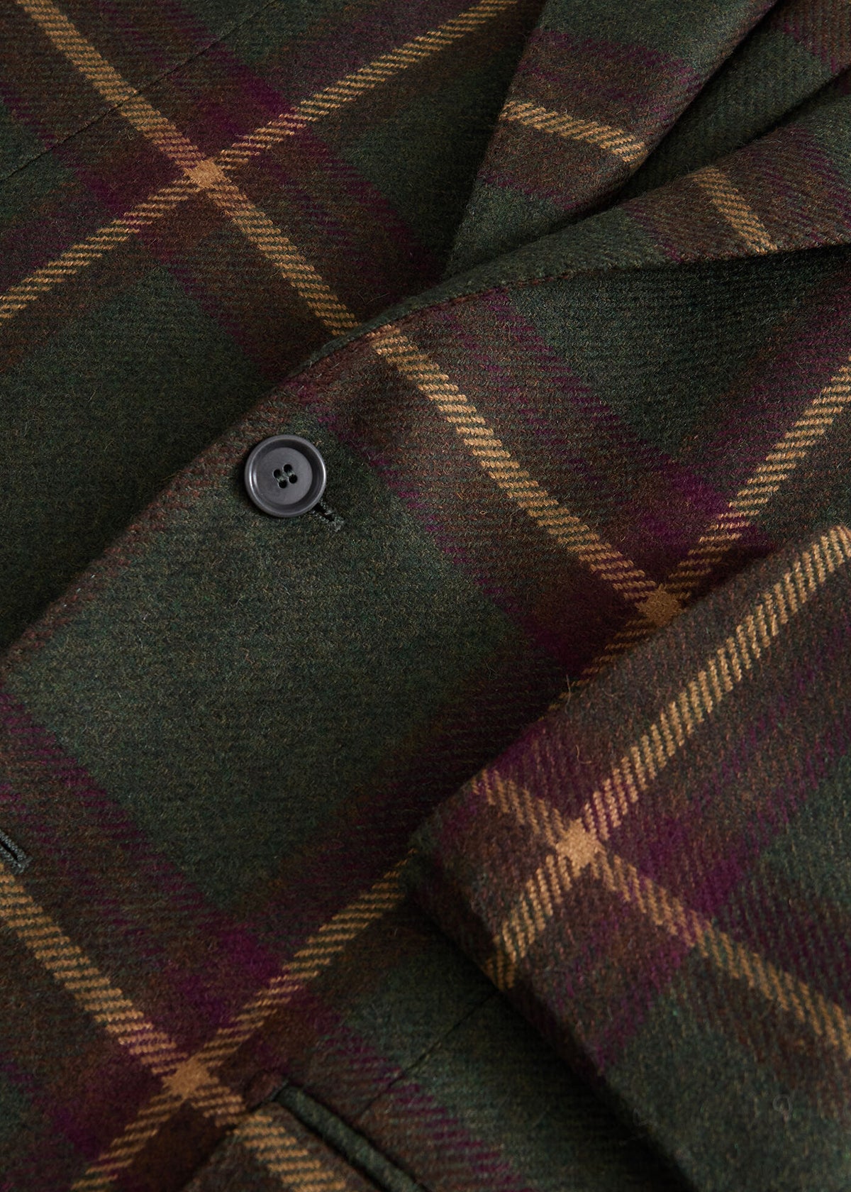 Oversized Plaid Jacket Green/Burgundy - Paul Stuart