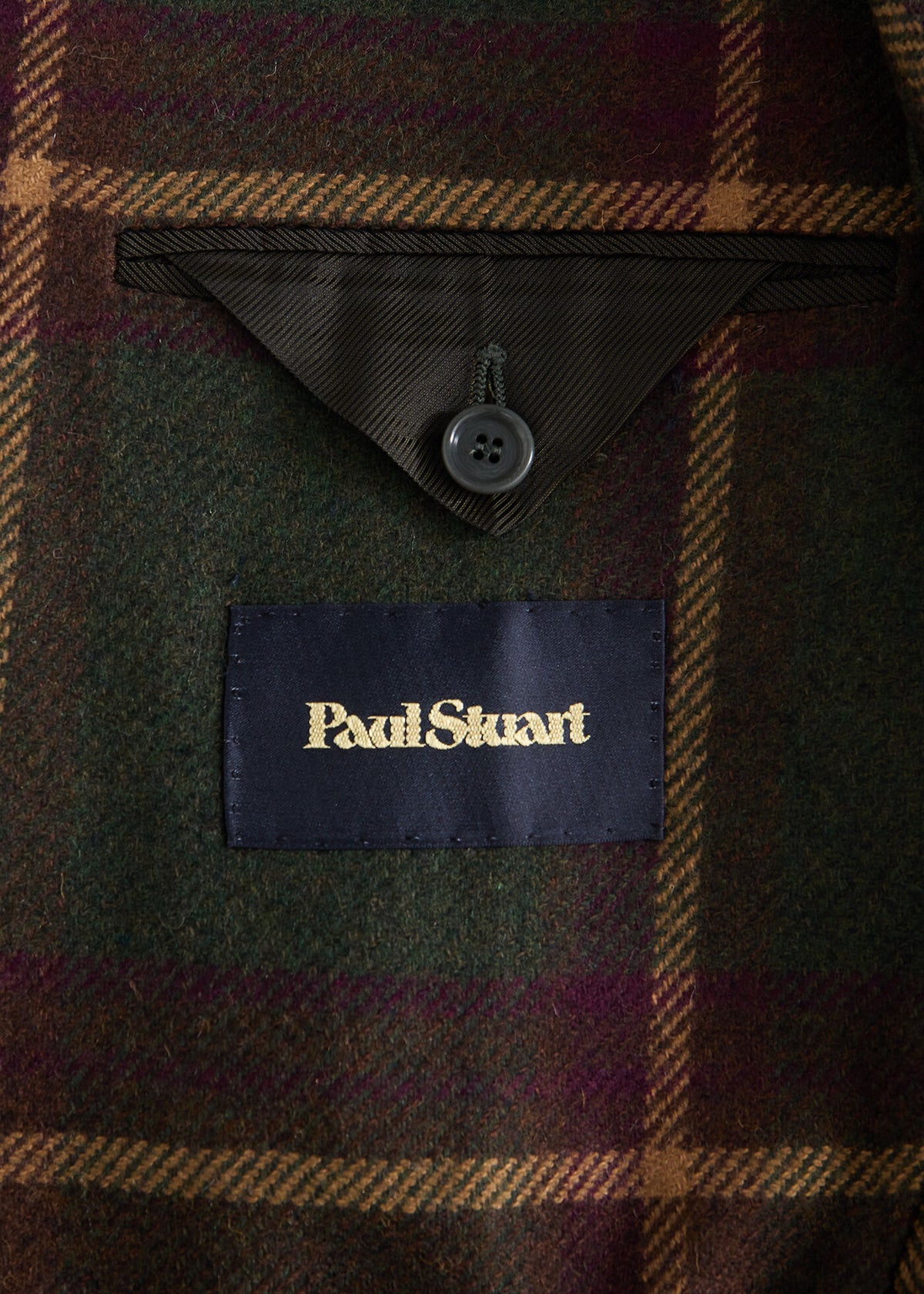 Oversized Plaid Jacket Green/Burgundy - Paul Stuart