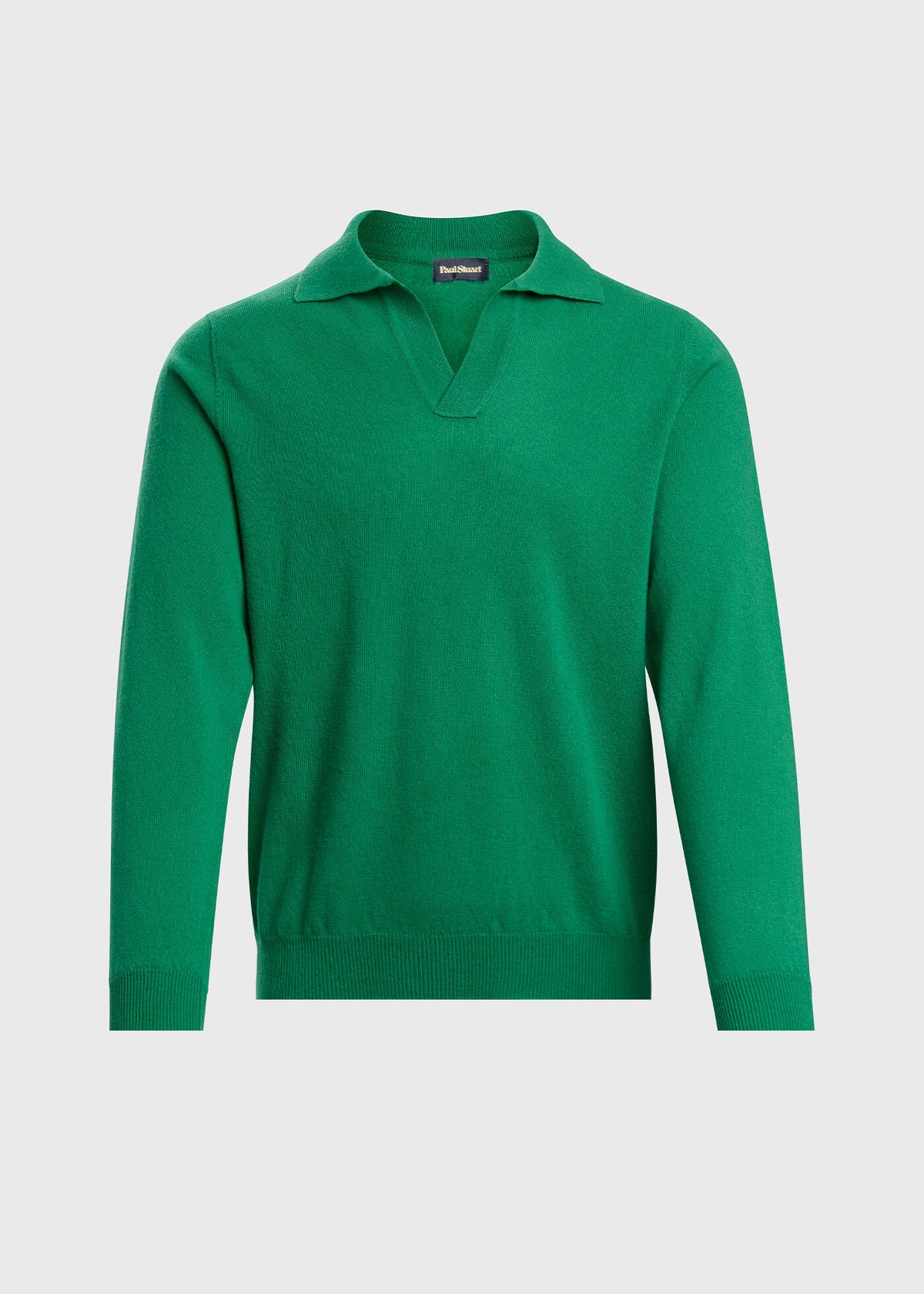 Wool Johnny Collar Pullover Green - Paul Stuart