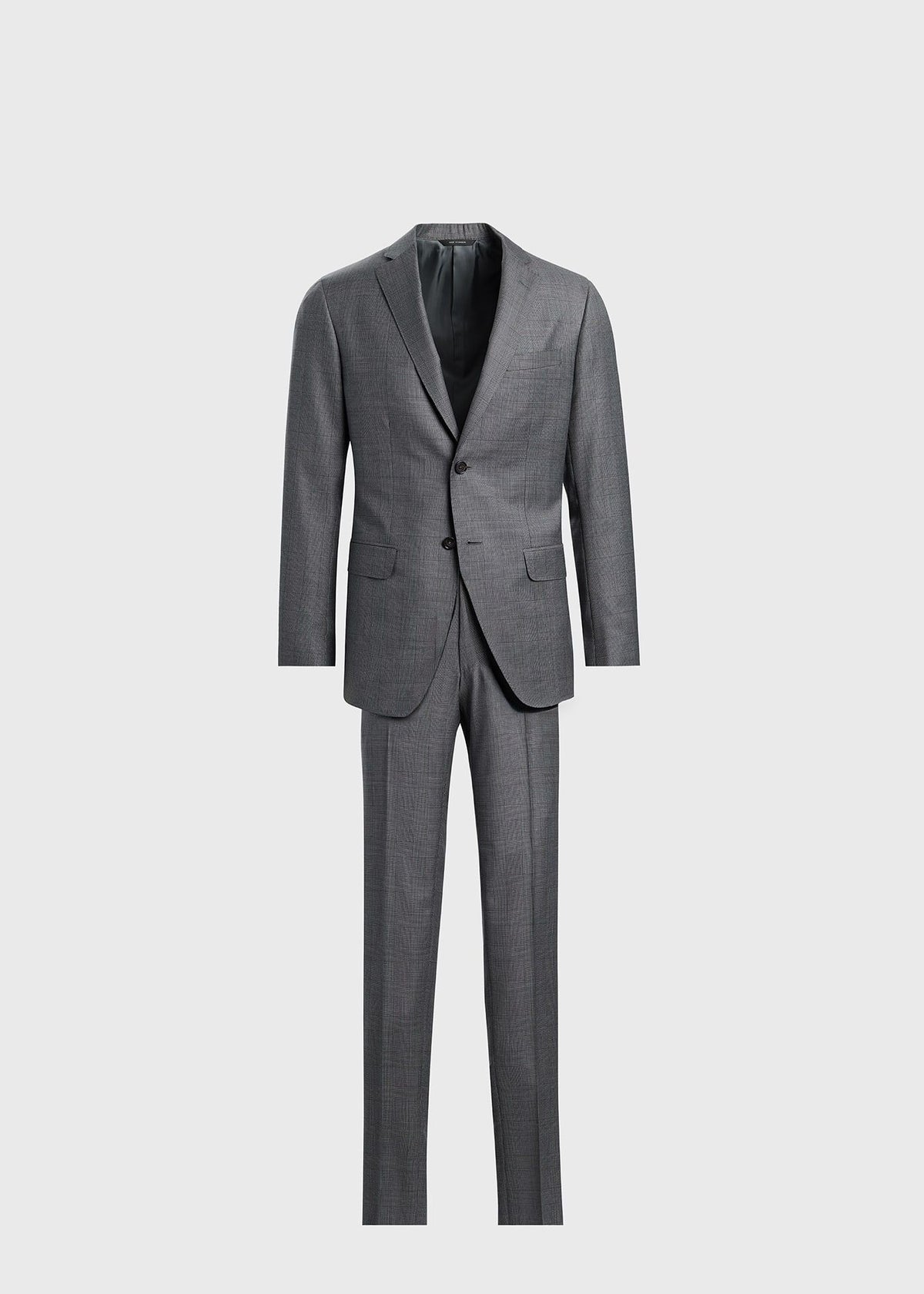 All Year Super 150s Wool Plaid Suit Grey - Paul Stuart