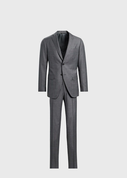 All Year Super 150s Wool Plaid Suit Grey - Paul Stuart