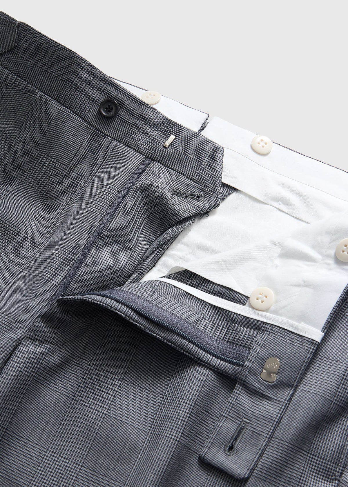 All Year Super 150s Wool Plaid Suit Grey - Paul Stuart