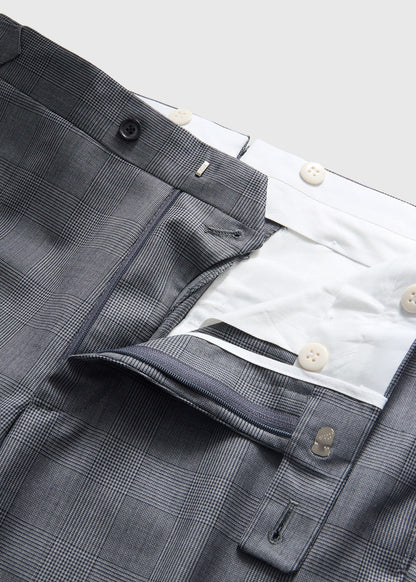 All Year Super 150s Wool Plaid Suit Grey - Paul Stuart