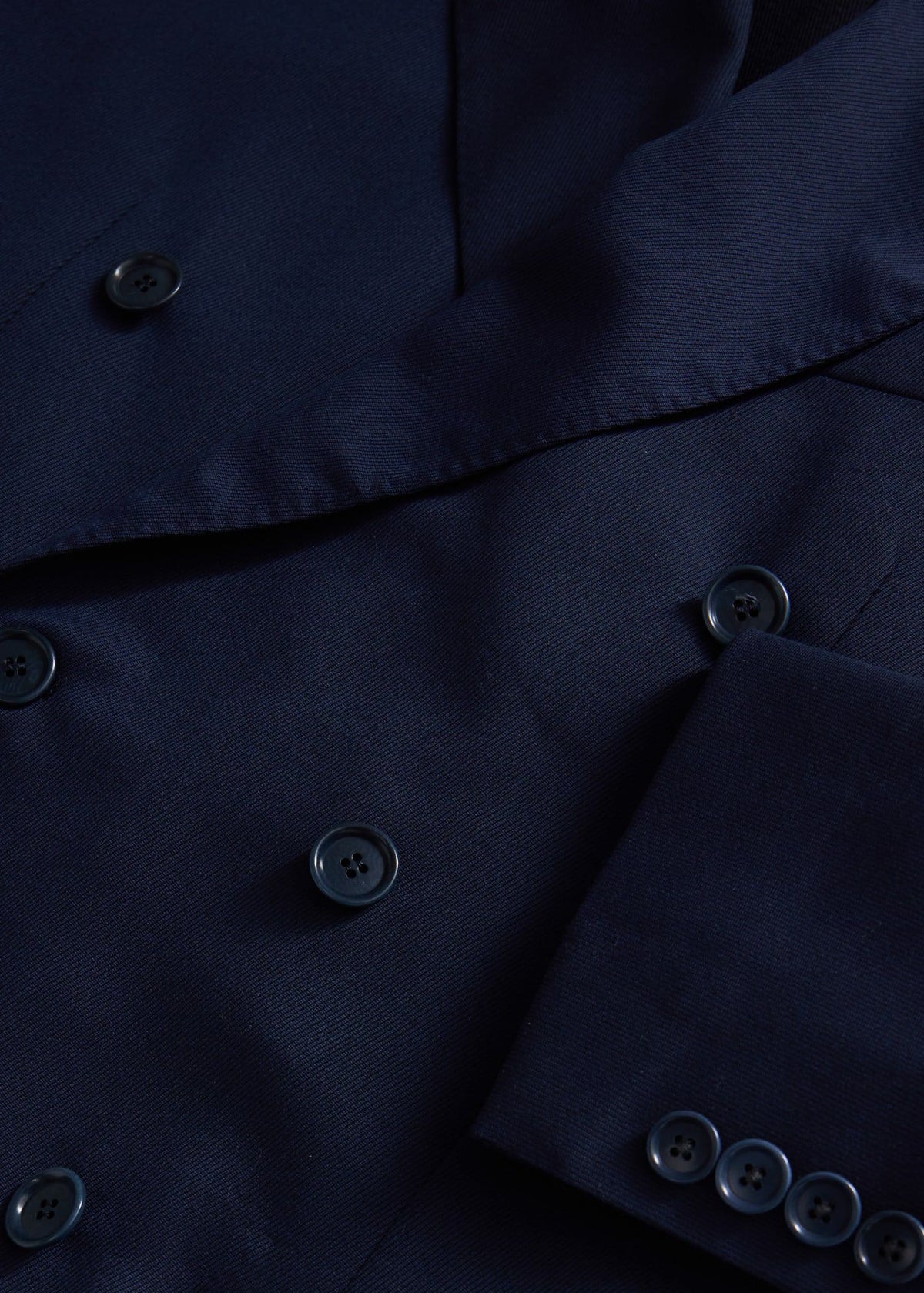 Wool Twill Double Breasted Suit Navy - Paul Stuart
