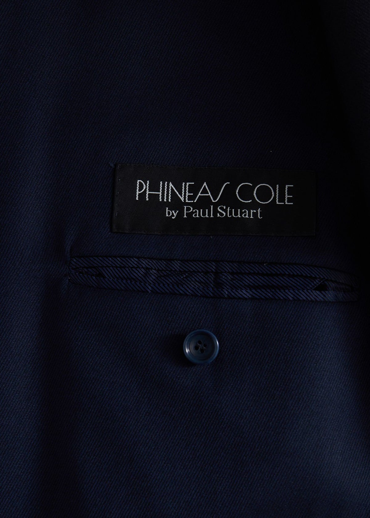 Wool Twill Double Breasted Suit Navy - Paul Stuart