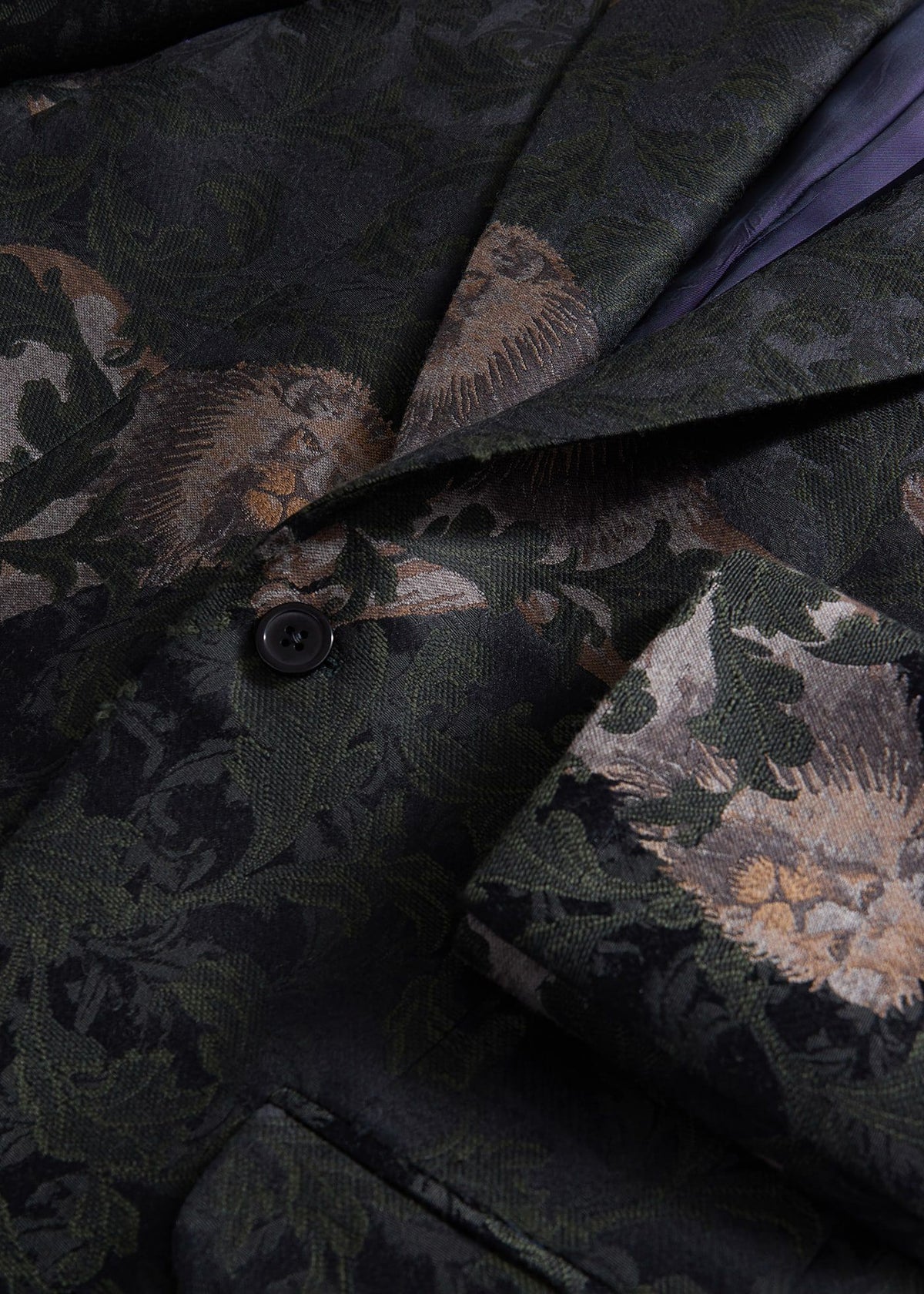Wool & Silk Jacquard Dinner Jacket Green/Multi - Paul Stuart