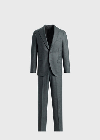 Sage Tonal Plaid Flannel Suit Sage - Paul Stuart