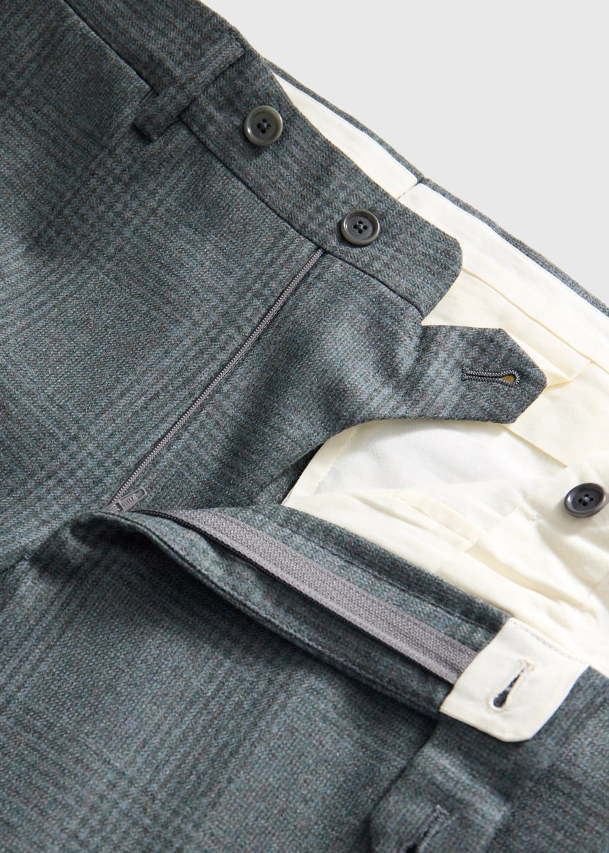 Sage Tonal Plaid Flannel Suit Sage - Paul Stuart