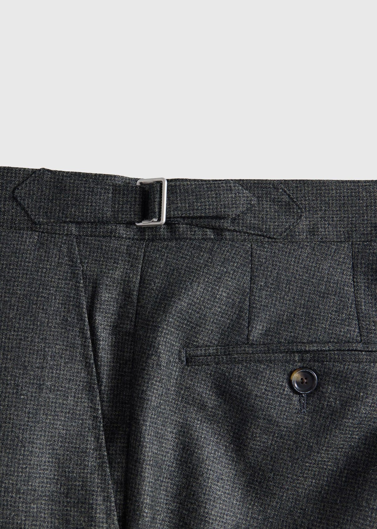 Double Breasted Wool Houndstooth Suit Olive - Paul Stuart