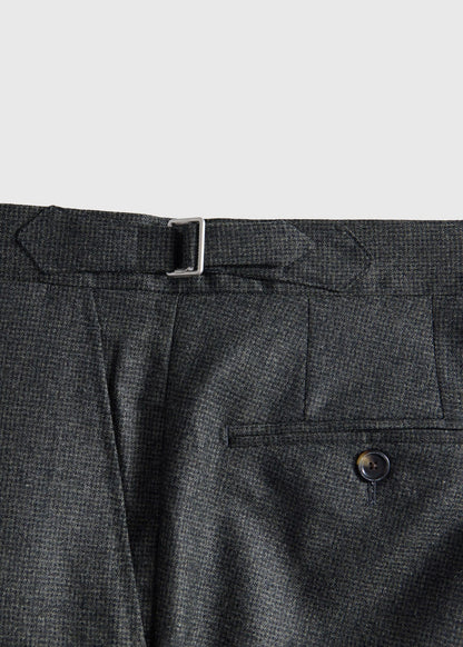 Double Breasted Wool Houndstooth Suit Olive - Paul Stuart