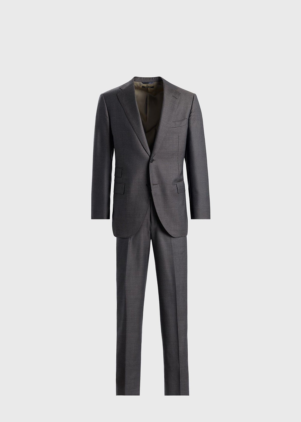 All Year Super 110s Wool Sharkskin Suit Taupe - Paul Stuart