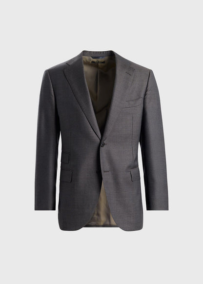 All Year Super 110s Wool Sharkskin Suit Taupe - Paul Stuart