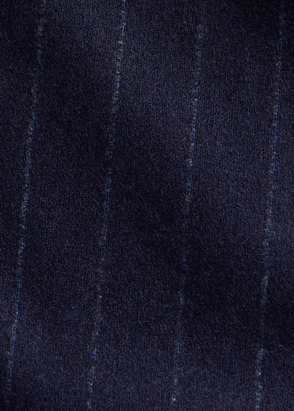 Wool Stripe Two Button Suit Navy - Paul Stuart