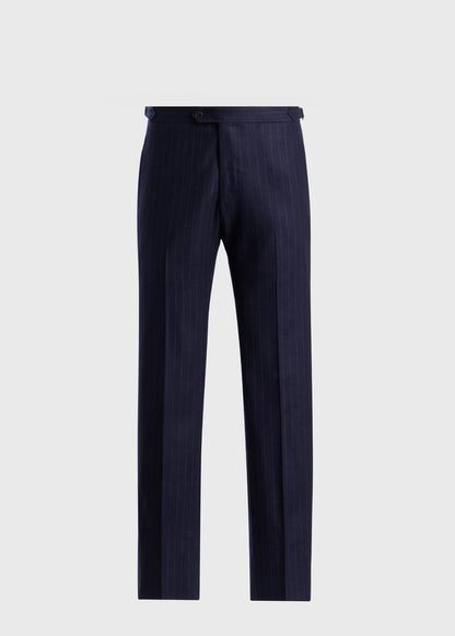 Wool Stripe Two Button Suit Navy - Paul Stuart