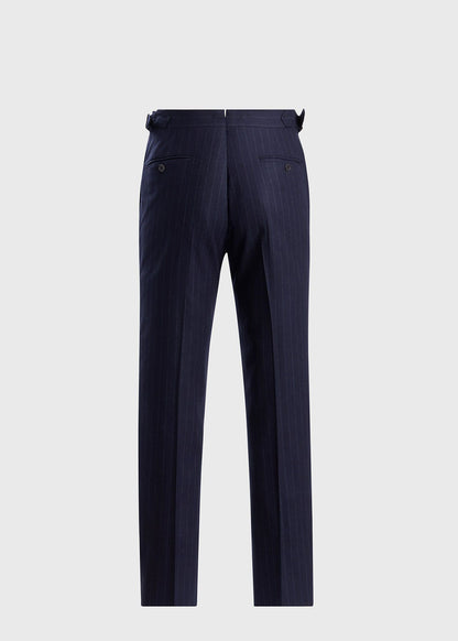 Wool Stripe Two Button Suit Navy - Paul Stuart