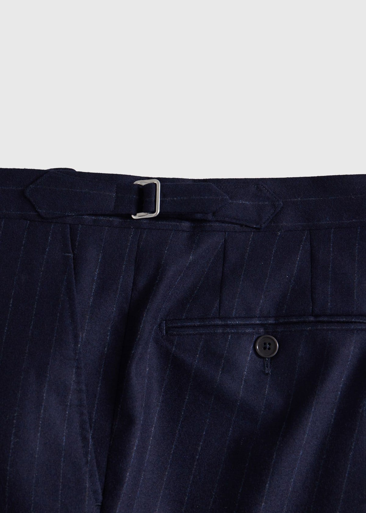 Wool Stripe Two Button Suit Navy - Paul Stuart