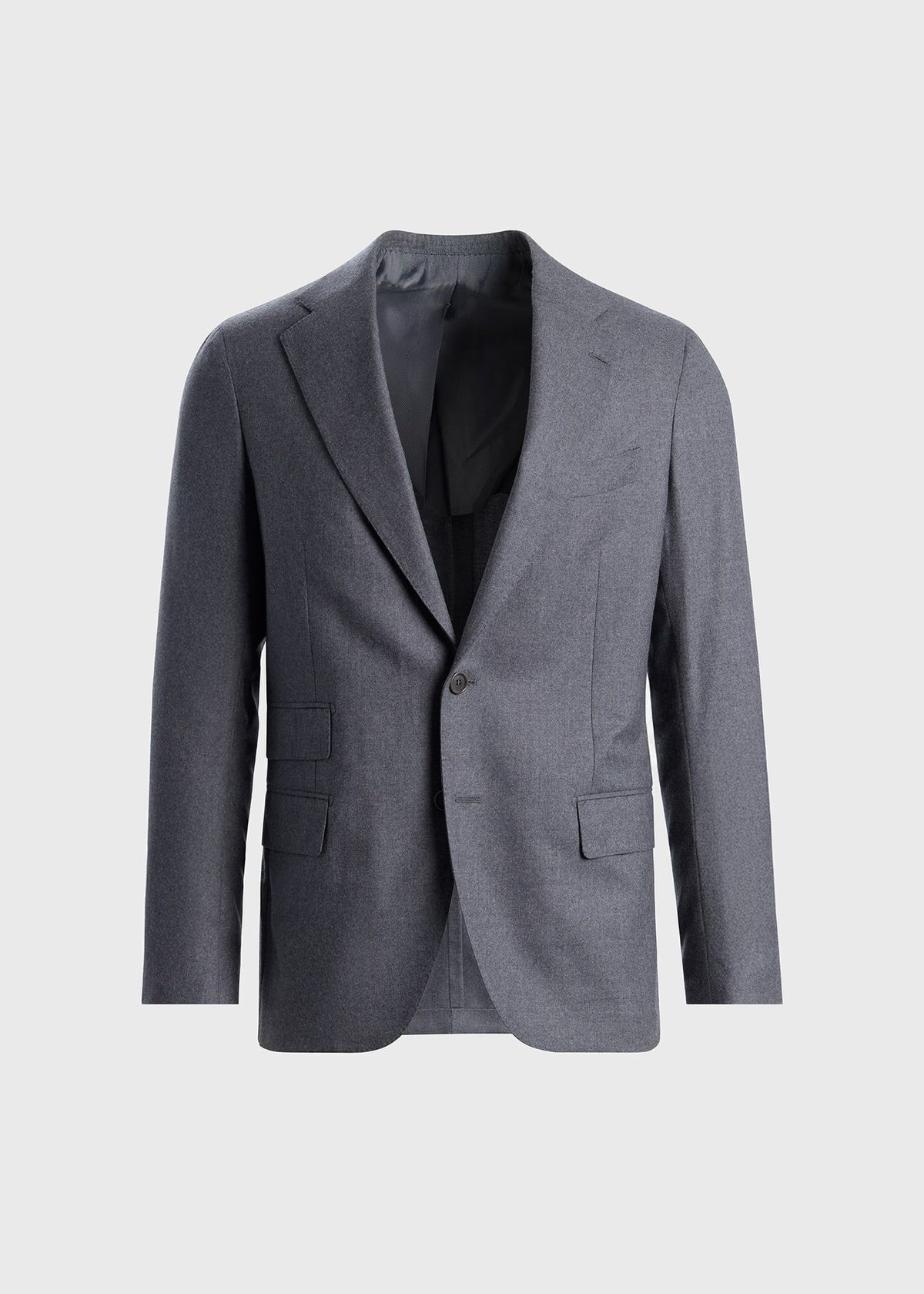 Lightweight Wool Flannel Suit Mid Grey - Paul Stuart