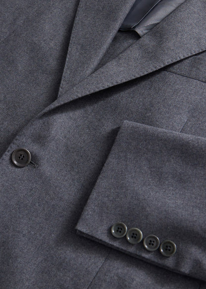 Lightweight Wool Flannel Suit Mid Grey - Paul Stuart