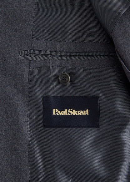 Lightweight Wool Flannel Suit Mid Grey - Paul Stuart