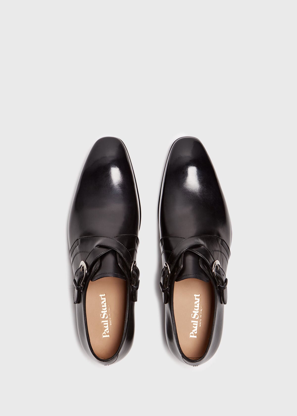 Galante Double Cross Monk Strap Black Calf - Paul Stuart
