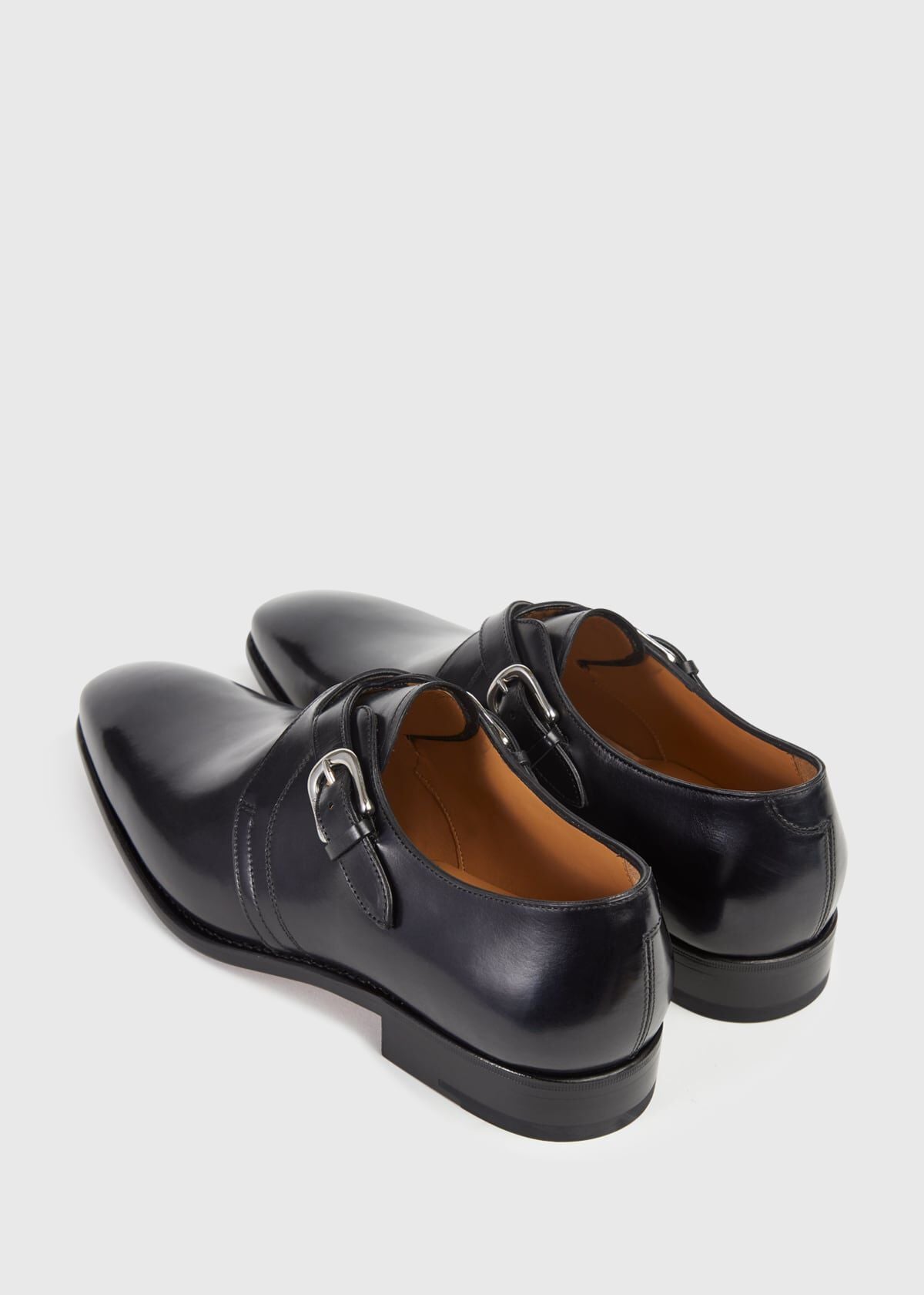 Galante Double Cross Monk Strap Black Calf - Paul Stuart