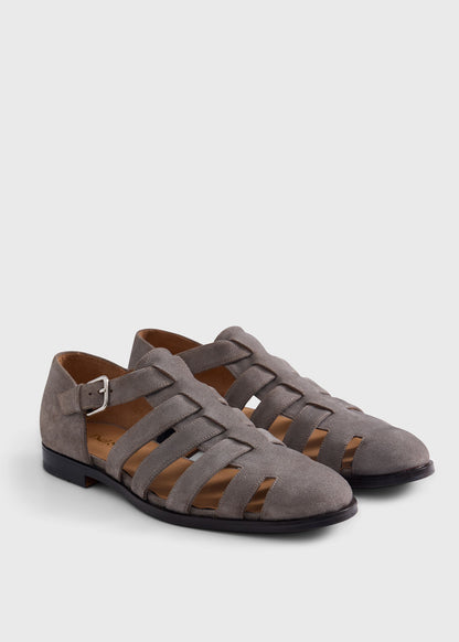 Sloane Suede Fisherman Sandal Taupe - Paul Stuart