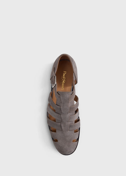 Sloane Suede Fisherman Sandal Taupe - Paul Stuart